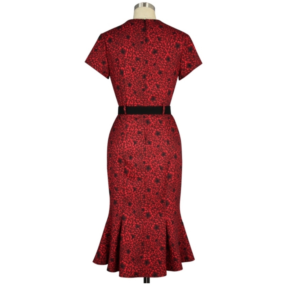 ⚡ Plus Size Fishtail Wiggle Pencil Pin Up Dress - Picture 2 of 5
